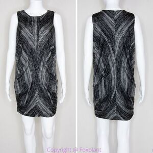 Barney's New York COOP silk blend black and white dress, size S‎